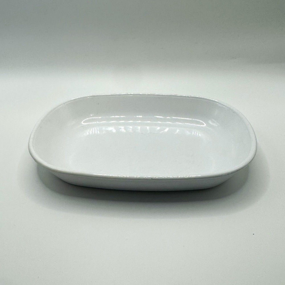 Corning Ware White Glossy Rectangle Ceramic Dish P-140-B 11cm x 17cm